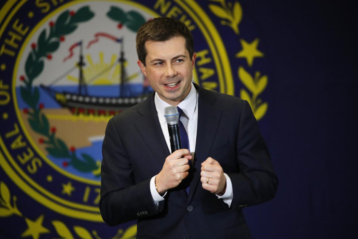 Democratic presidential candidate, former South Bend Mayor Pete Buttigieg, speaks to supporters on Feb. 4, 2020. (Spencer Platt/Getty Images)