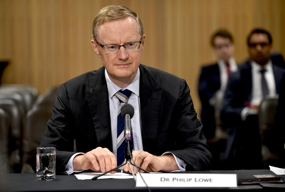 Reserve Bank of Australia Governor Philip Lowe sits at a parliamentary economics committee hearing in Sydney on Sept. 22, 2016. (Peter Parks/AFP via Getty Images)