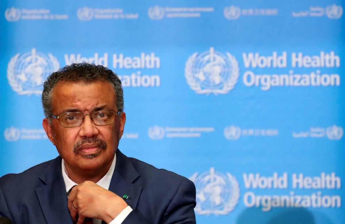 Director-General of the World Health Organization (WHO) Tedros Adhanom Ghebreyesus at a news conference on the novel coronavirus (2019-nCoV) in Geneva, Switzerland on Feb. 6, 2020. (Denis Balibouse/Reuters)