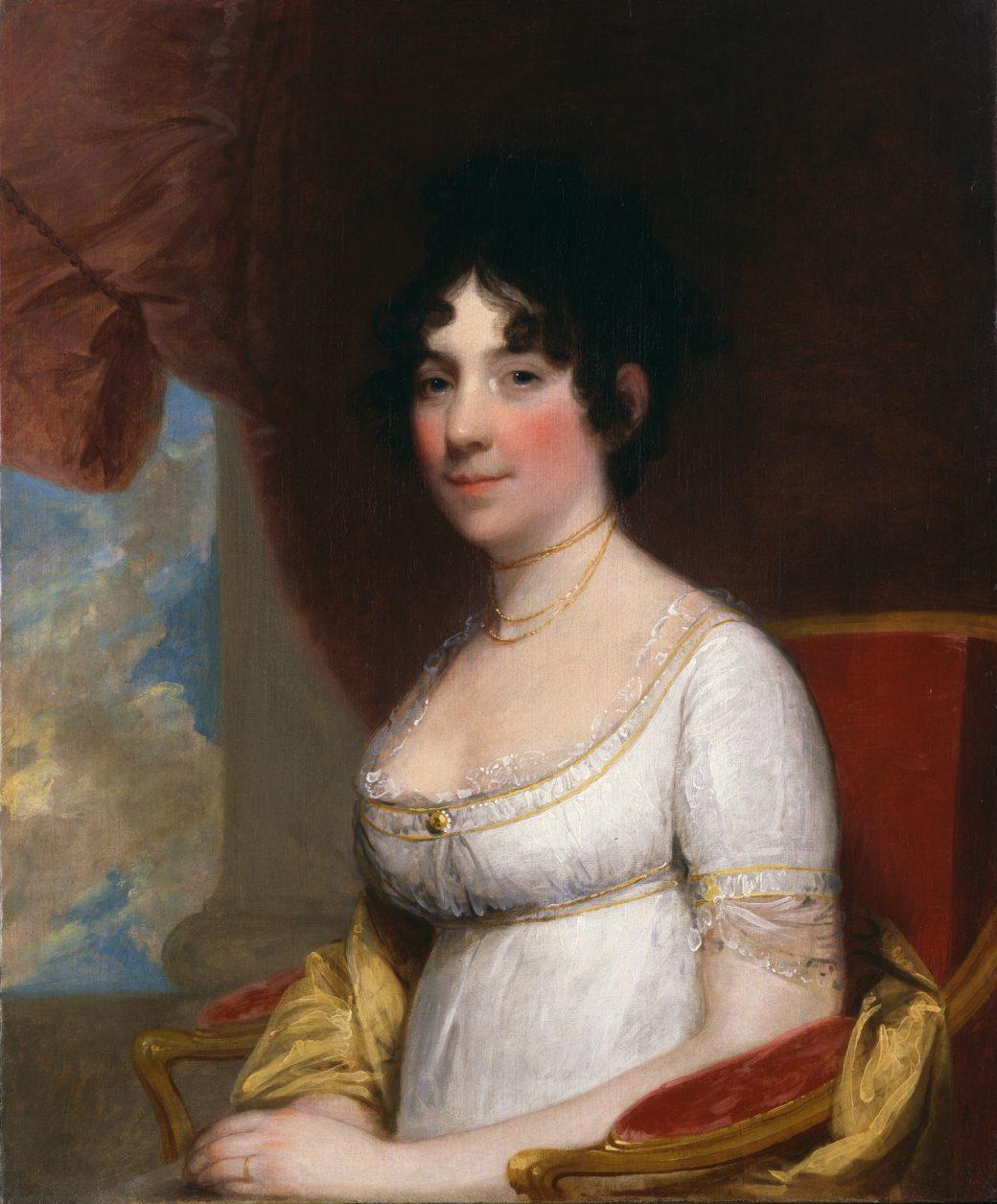 Portrait of Dolley Madison, 1804, by Gilbert Stuart. (Public Domain)