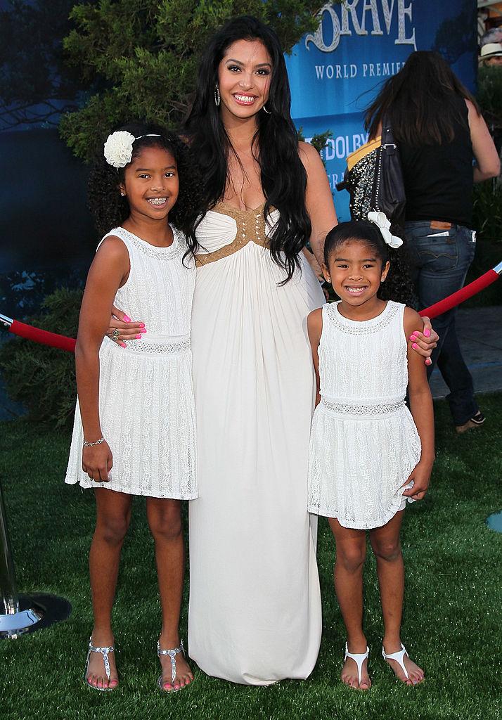 Vanessa Bryant with daughters Natalia and Gianna at the Los Angeles Film Festival premiere of Disney Pixar's "Brave" at the Dolby Theater in Hollywood, California, on June 18, 2012 (©Getty Images | <a href="https://www.gettyimages.com/detail/news-photo/vanessa-bryant-and-daughters-natalia-bryant-and-gianna-news-photo/146538123?adppopup=true">David Livingston</a>)