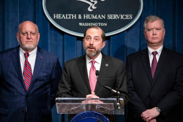 Then-Health and Human Services Secretary Alex Azar as seen in Washington on Feb. 7, 2020. (Samuel Corum/Getty Images)