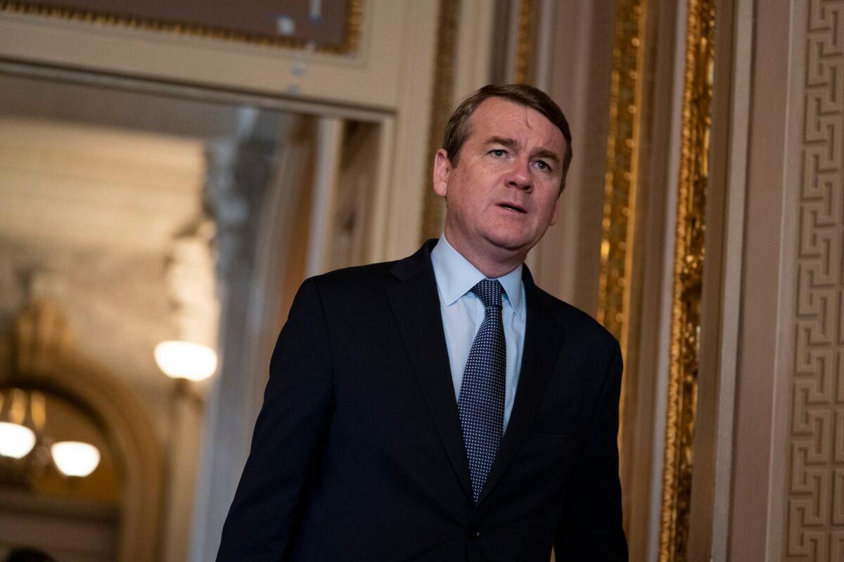 Democratic presidential candidate Sen. Michael Bennet (D-Colo.) arrives at the U.S. Capitol in Washington on Feb. 3, 2020. (Alex Edelman/Getty Images)