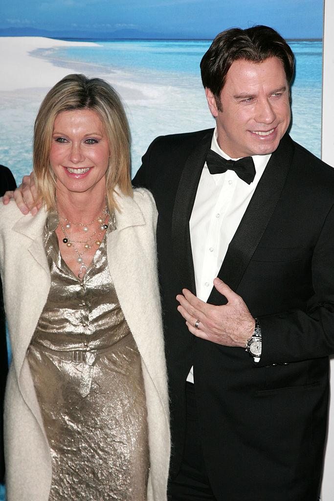 Newton-John and actor Travolta arrive at the G'DAY USA Black Tie Gala held at the Hollywood and Highland Grand Ballroom in Hollywood, California, on Jan. 19, 2008. (©Getty Images | <a href="https://www.gettyimages.com/detail/news-photo/singer-olivia-newton-john-and-actor-john-travolta-arrive-at-news-photo/79130868?adppopup=true">Alberto E. Rodriguez</a>)