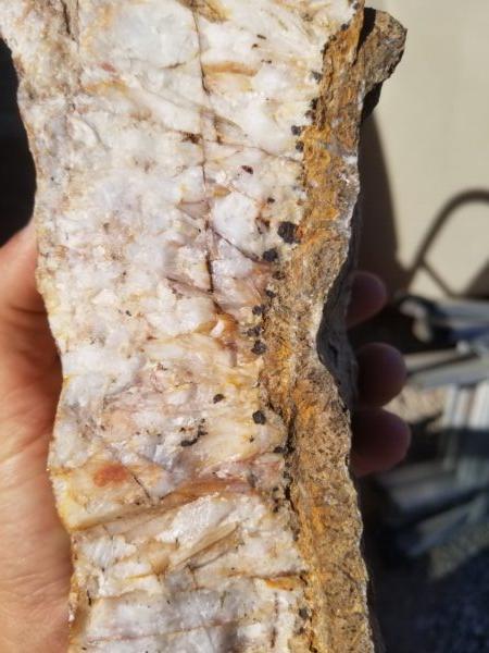A sample from a critical mineral deposit in San Bernardino County, Calif. (Courtesy of Sundown Resources)