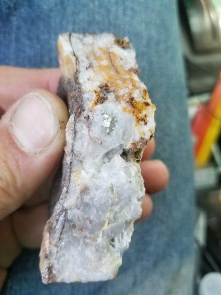 A sample from a critical mineral deposit in San Bernardino County, Calif. (Courtesy of Sundown Resources)