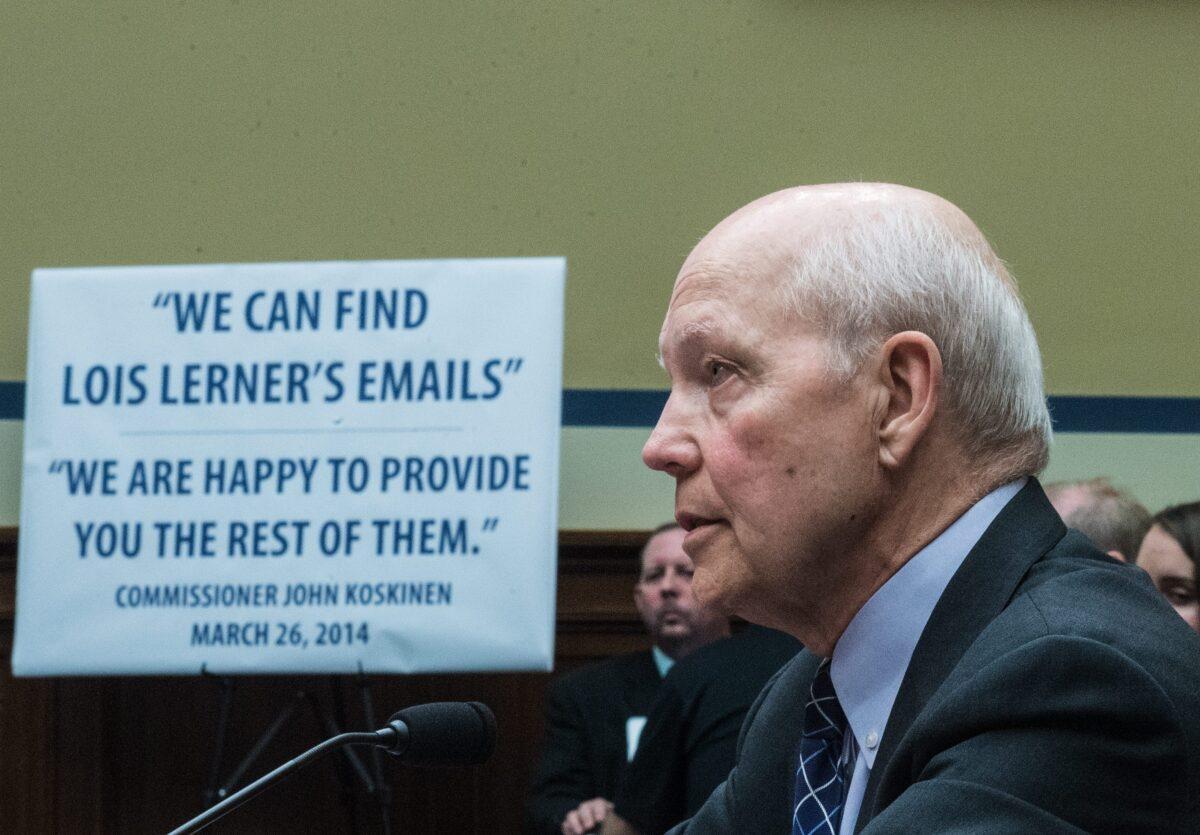 Internal Revenue Service (IRS) Commissioner John Koskinen appears before a House Oversight and Government Reform Committee hearing on "IRS Obstruction: Lois Lerner's Missing E-Mails, Part I" on Capitol Hill in Washington on June 23, 2014. (Nicholas Kamm/AFP via Getty Images)