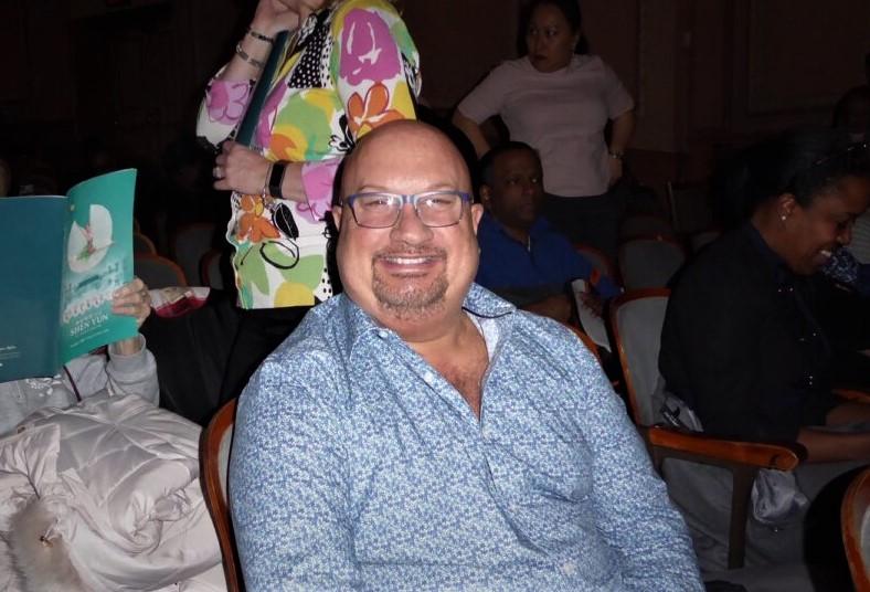Matthew Bashi, Associate Director for Global Client Relations at Educational Testing Services, thoroughly enjoyed Shen Yun Performing Arts at the Merriam Theater, in Philadelphia, on Feb. 12, 2020. (Frank Liang/The Epoch Times)