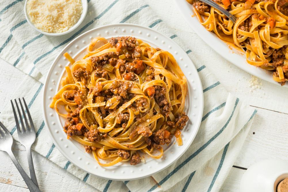 Bolognese ragù, rich and indulgent, with tagliatelle. (Shutterstock)