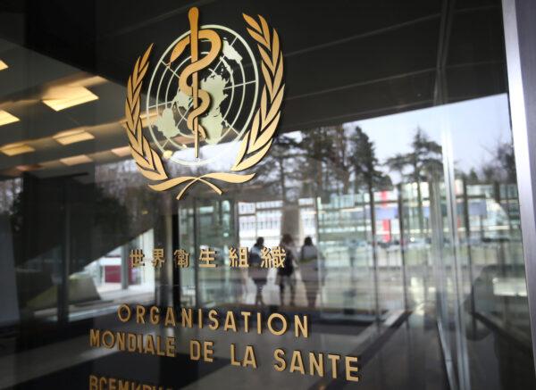 The logo outside a building of the World Health Organization during an executive board meeting on update on the coronavirus outbreak, in Geneva, on Feb. 6, 2020. (Denis Balibouse/Reuters)
