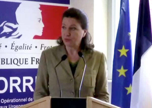 French Health Minister Agnes Buzyn gives an announcement at a news conference in Paris, France, on Feb. 15, 2020. (Screenshot/Reuters TV)