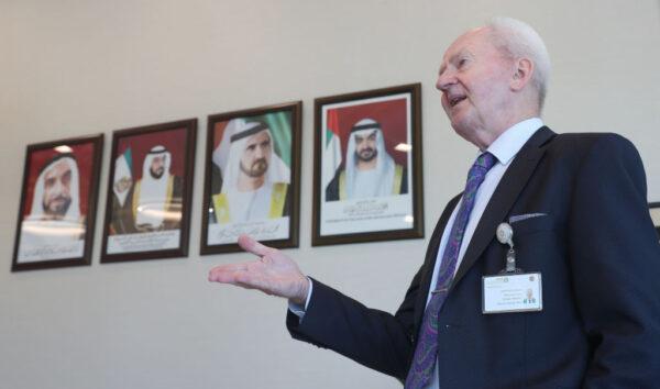 Christer Viktorsson, the Swedish-Finnish director general of the UAE's Federal Authority for Nuclear Regulation (FANR), gestures as he gives an interview with AFP in his office in the capital Abu Dhabi on Aug. 10, 2017. (Karim Sahib/AFP/Getty Images)