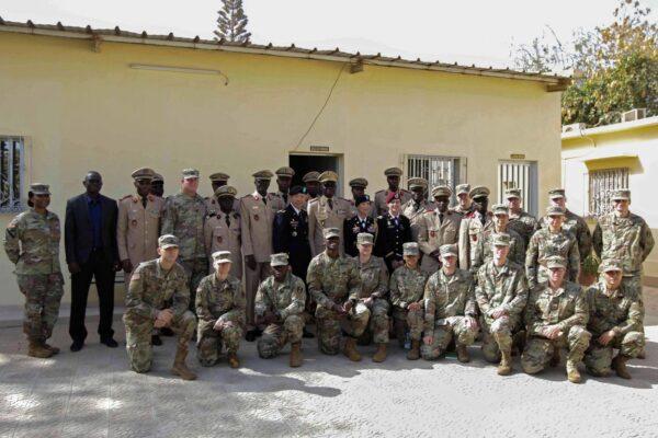 U.S. Army and Senegalese medical professionals gather for a group photo at the Hospital Military De Ouakam, Senegal, on April 8, 2019. (Staff Sgt. Charles Stefan/Army)