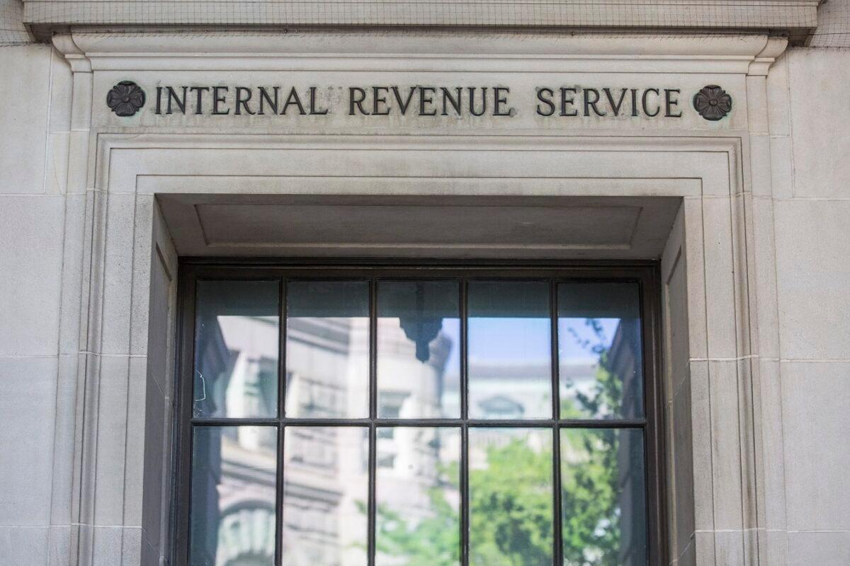 The IRS headquarters in Washington on April 15, 2019. (Zach Gibson/Getty Images)
