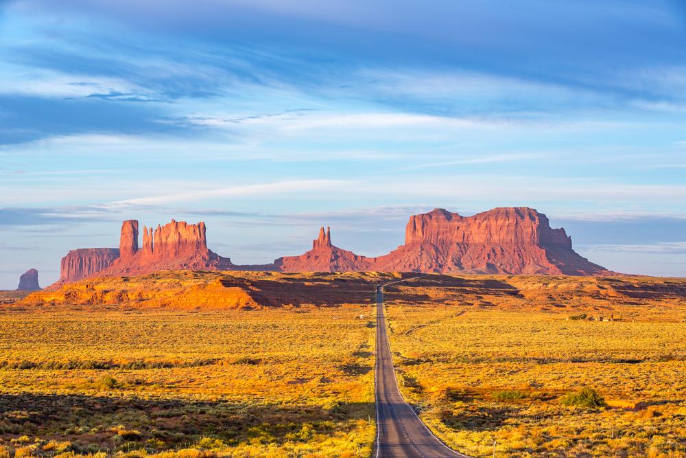 Driving into Monument Valley at sunrise. (Shutterstock)