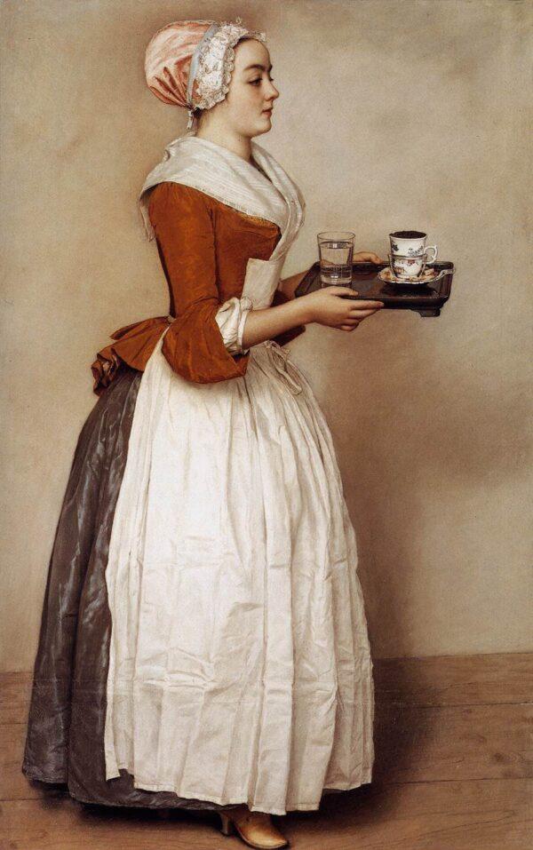 "The Chocolate Girl" by Jean-Étienne Liotard, 1744–1745, pastel on parchment. (Public domain)