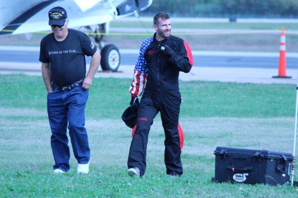 Ryan "Birdman" Parrott (R) founded Sons of the Flag in 2012 in an effort to improve care for burn injuries. (Courtesy of Sons of the Flag)