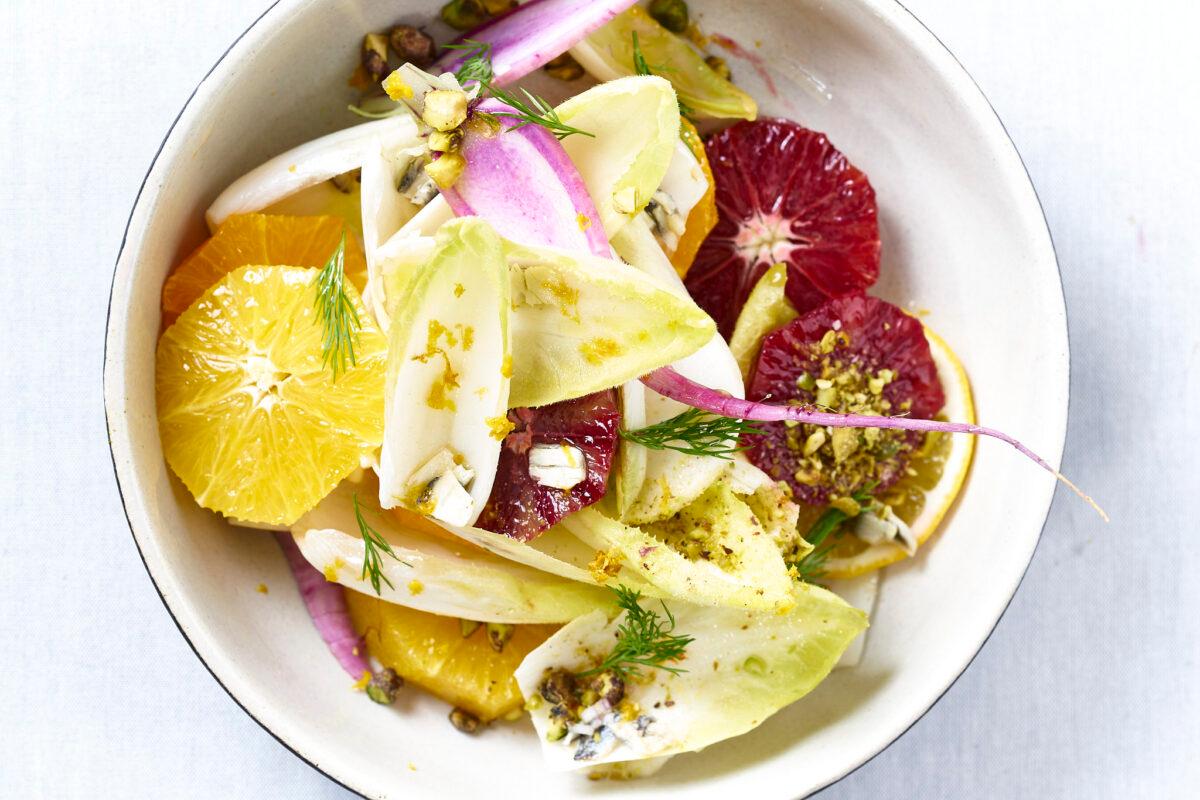 Chef Attila Bollok's citrus-powered winter salad. (Joe Kohen)