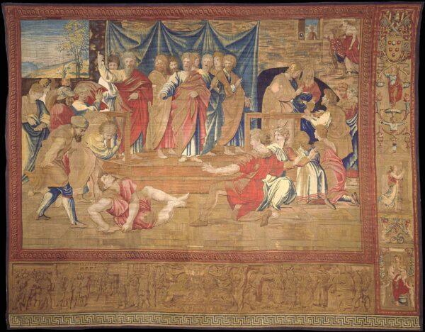 "The Death of Ananias," 1517–1521, from Acts of the Apostles 5: 3–5. (Governorship SCV-Directorate of Museums)