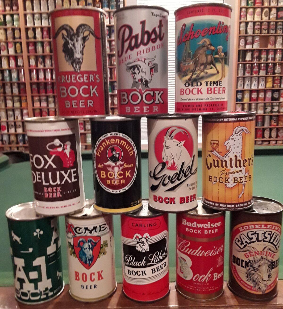 Collectible bock cans. (Courtesy of Joe Older)