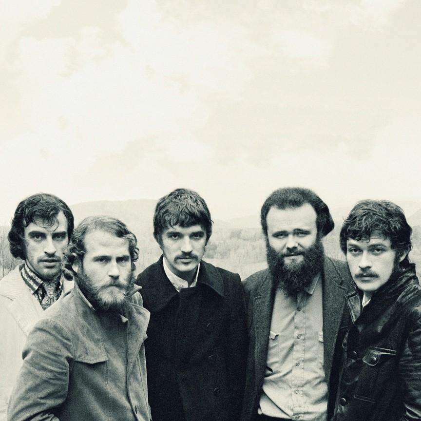 (L–R) Richard Manuel, Levon Helm, Rick Danko, Garth Hudson, and Robbie Robertson; archival photo from "Once Were Brothers: Robbie Robertson and The Band." (Magnolia Pictures)