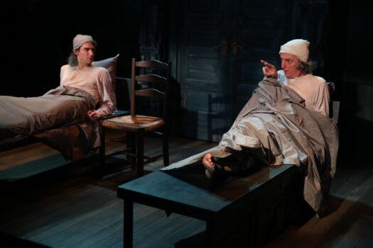 James Russell (L) and John Keating in Lady Gregory’s play “Workhouse Ward.” (Carol Rosegg)