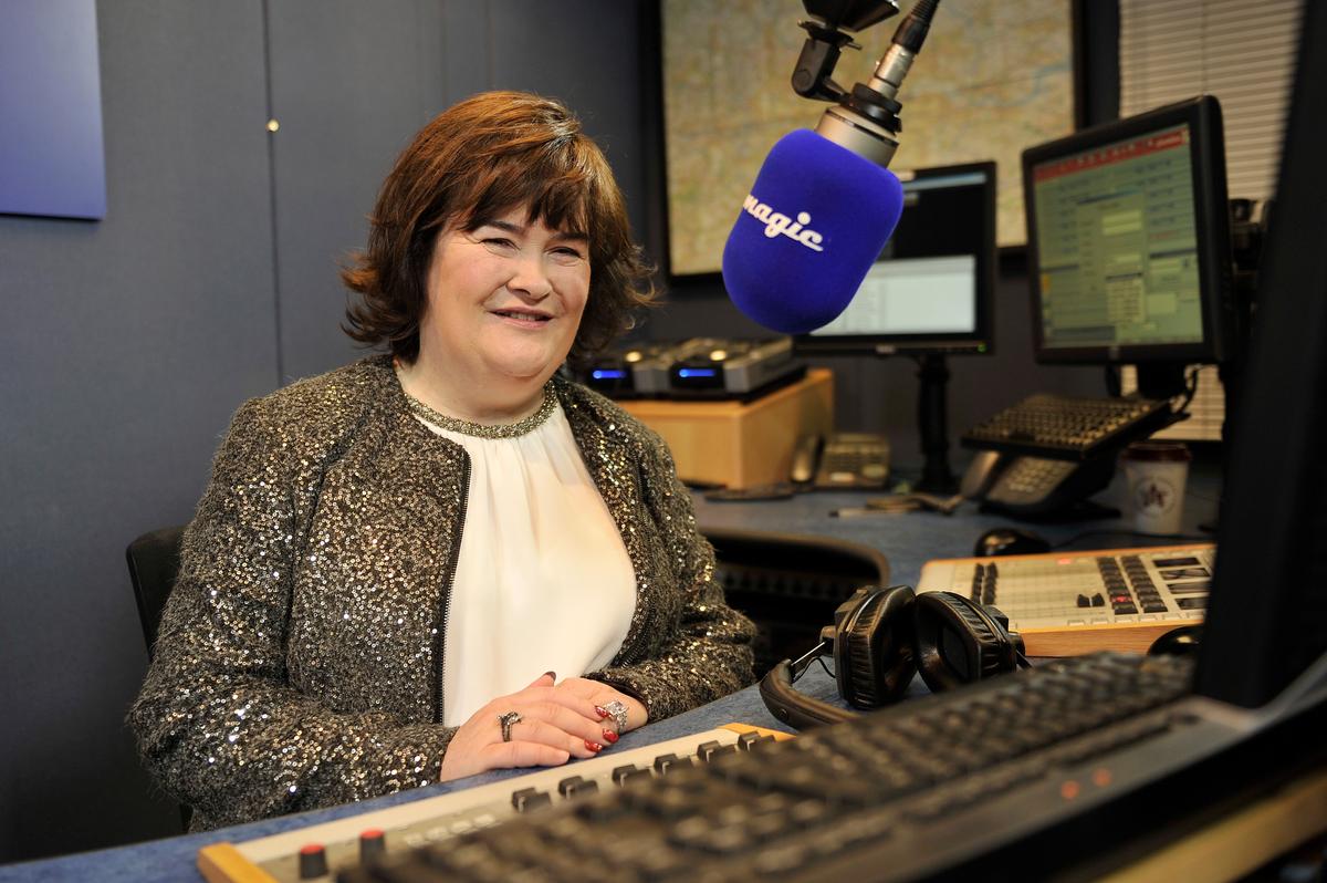 Susan Boyle at Magic FM studios recording her Magic FM Christmas Special in London, England, on Nov. 12, 2013 (Gareth Cattermole/Getty Images)