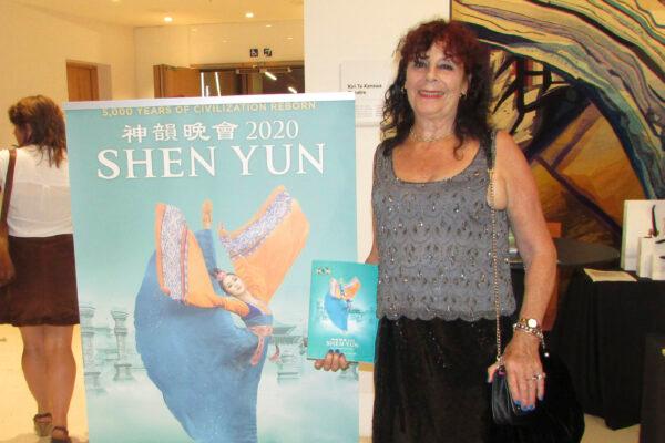 Marilyn Murray-York enjoyed the spiritual essence of Shen Yun, at the Kiri Te Kanawa Theatre, Aotea Center, Auckland, New Zealand, on Feb. 27, 2020. (Nancy Yang/The Epoch Times)