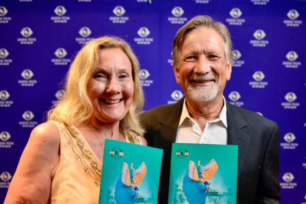 Colin and Beverly Palmer found Shen Yun entertaining, sophisticated and outstanding, at the Kiri Te Kanawa Theatre, Aotea Center, in Auckland, New Zealand, on Feb. 27, 2020. (Michael Zhang/The Epoch Times)