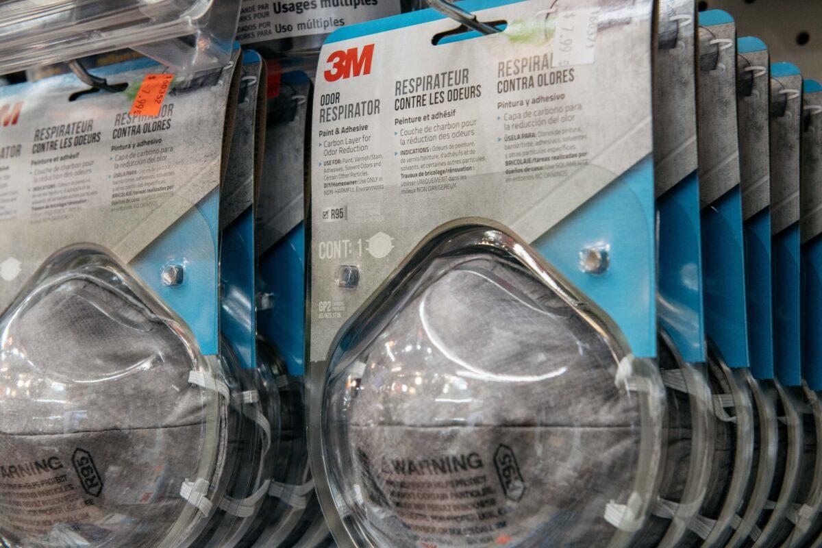 Amidst fears of a growing coronavirus pandemic, protective facemasks are sold at a Manhattan hardware store in New York City on Feb. 26, 2020. (Scott Heins/Getty Images)