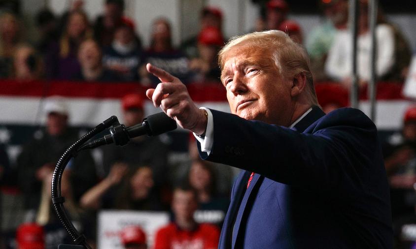 President Donald Trump speaks at a campaign rally in North Charleston, S.C., on Feb. 28, 2020. (AP Photo/Jacquelyn Martin)