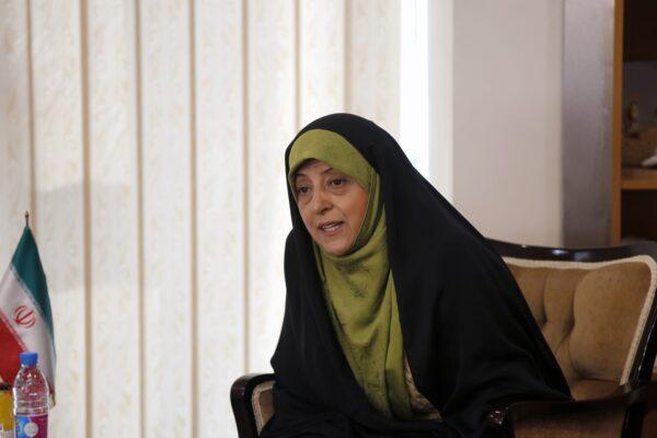 Iran's Vice President for Women and Family Affairs and Head of Environmental Protection Organization, Masoumeh Ebtekar, meets with French Ecology Minister in Tehran on Aug. 28, 2016. (Atta Kenare/AFP via Getty Images)