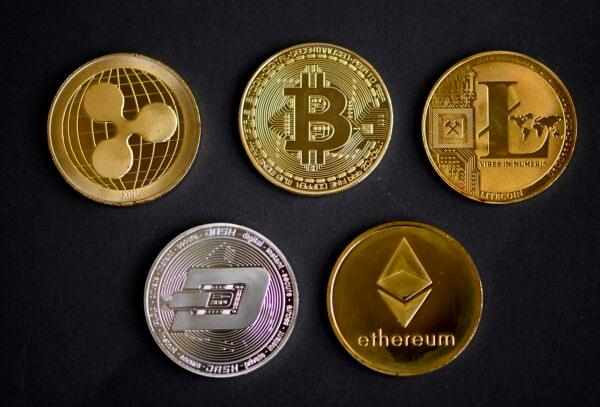 Physical imitations of cryptocurrency in Dortmund, Germany, on Jan. 27, 2020. (Ina Fassbender/AFP via Getty Images)