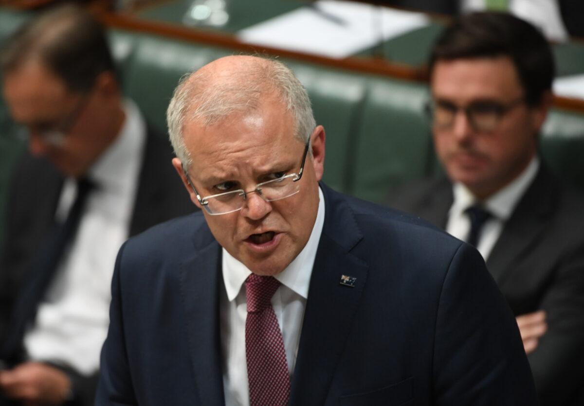Prime Minister Scott Morrison during Question Time in the House of Representatives in Canberra, Australia on March 3, 2020. (Tracey Nearmy/Getty Images)