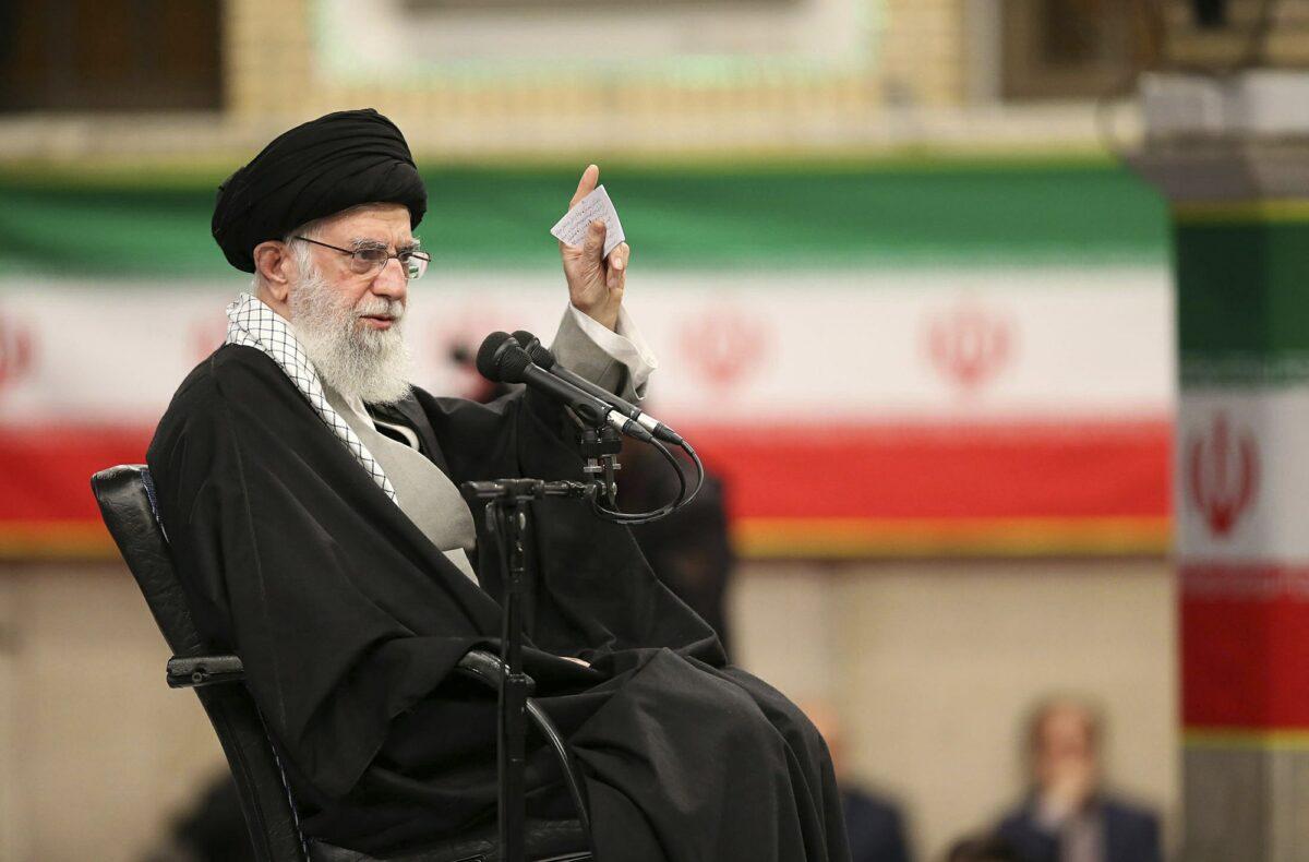 Iran's supreme leader Ayatollah Ali Khamenei speaks in a meeting in Tehran, Iran, on Feb. 5, 2020. (Office of the Iranian Supreme Leader via AP)