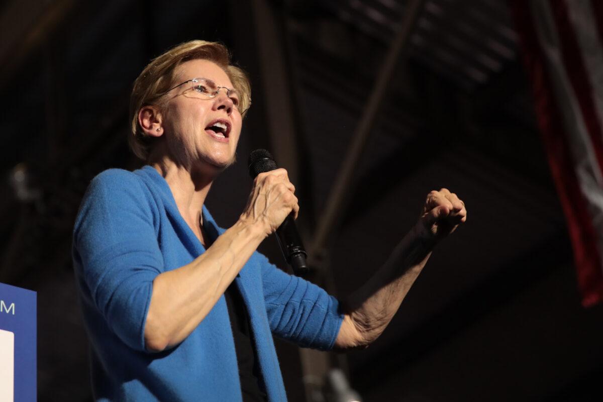 Democratic presidential candidate Sen. Elizabeth Warren (D-Mass.) speaks to supporters during a rally at Eastern Market in Detroit, Michigan, on March 3, 2020. (Scott Olson/Getty Images)