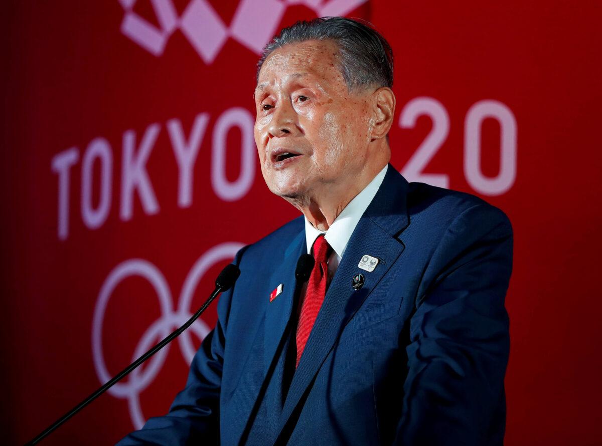 President of the Tokyo 2020 Organising Committee, Yoshiro Mori, delivers a speech in Tokyo, Japan, on July 24, 2019. (Reuters/Issei Kato/File Photo)