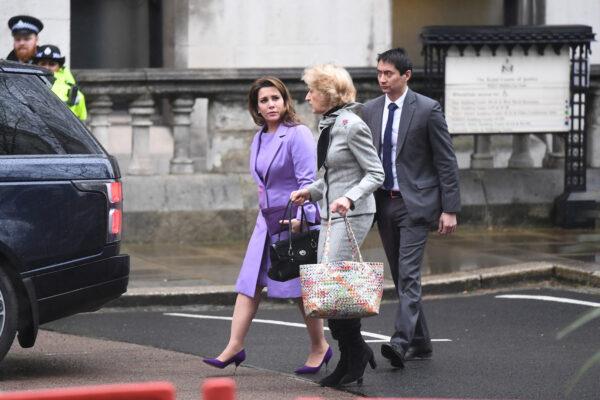 Princess Haya Bint al-Hussein arrives with her lawyer Baroness Fiona Shackleton at the High Court in London, England, on Feb. 28, 2020. (Pete Summers/Getty Images)