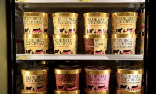 Blue Bell Ice Cream on shelves of a grocery store in Overland Park, Kansas on April 21, 2015. (Jamie Squire/Getty Images)