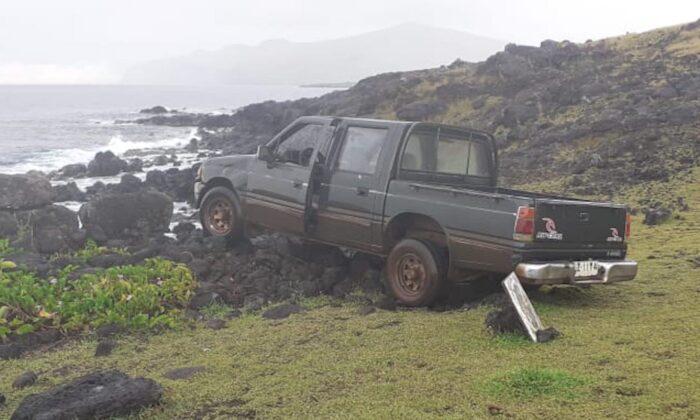Easter Island Moai Statue Destroyed by Truck