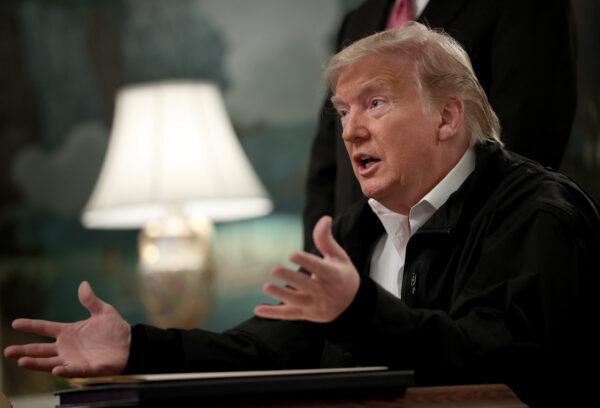 President Donald Trump answers questions at the White House in Washington on March 6, 2020. (Win McNamee/Getty Images)