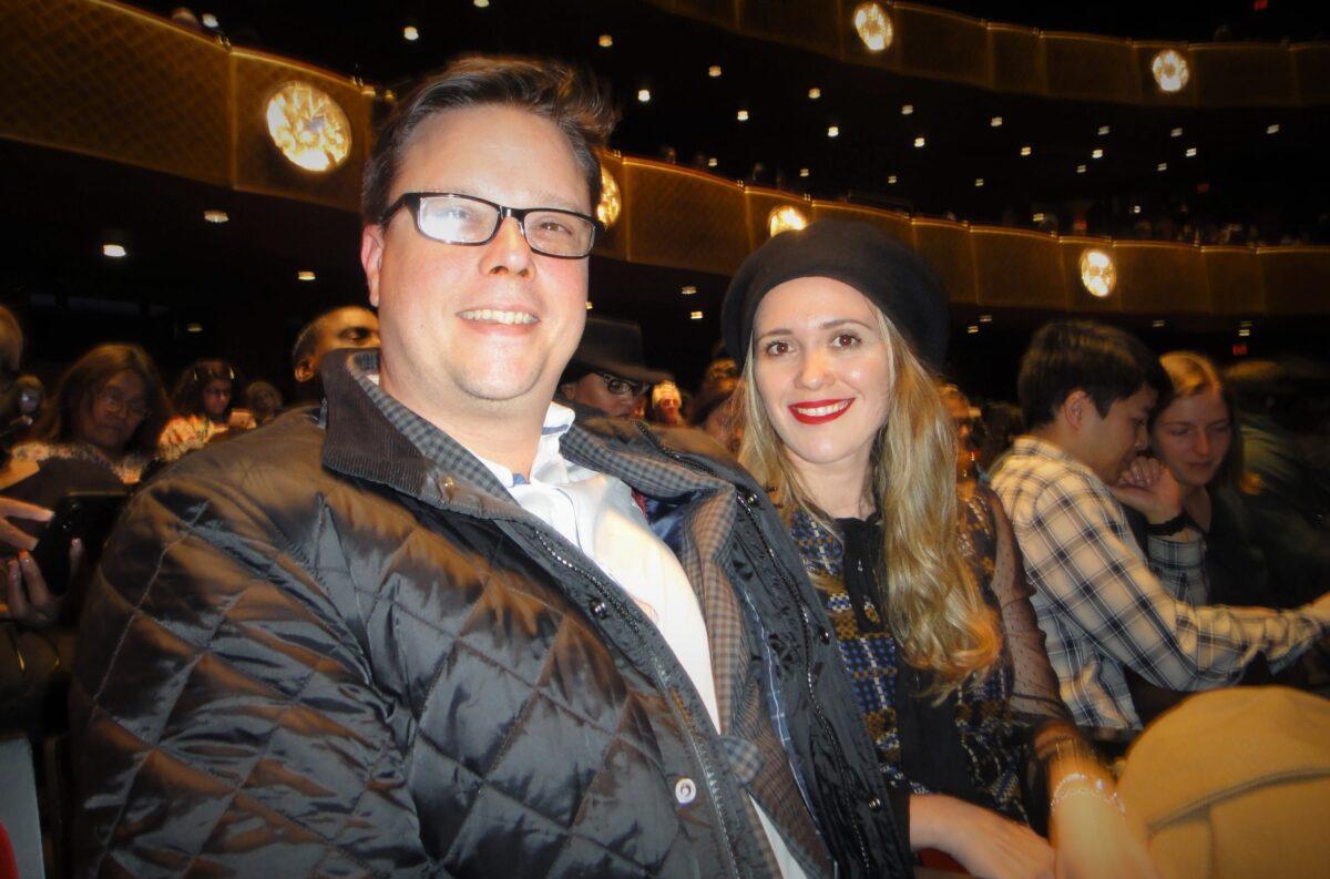 Darren Skomorowsky and Prani Kromi enjoyed Shen Yun Performing Arts at Lincoln Center in New York on March 6, 2020. (Dongyu Teng/The Epoch Times)
