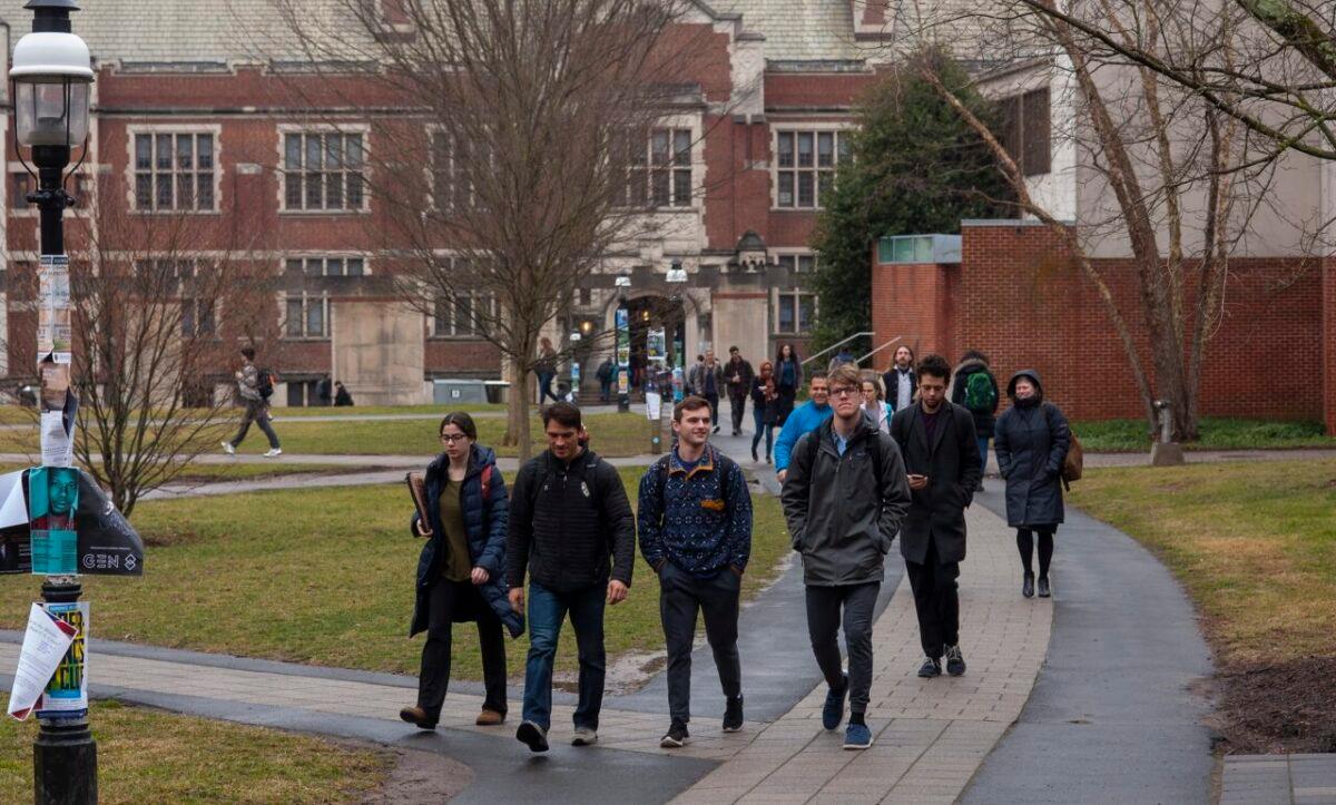Students walk on campus at Princeton University in New Jersey on Feb. 4, 2020. (Thomas Cain/Getty Images)