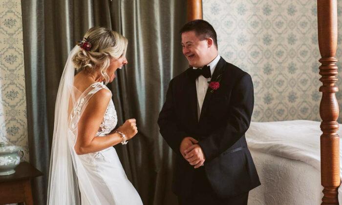 Touching ‘First-Look’ Photos Between a Bride and Her Brother With Down Syndrome Go Viral