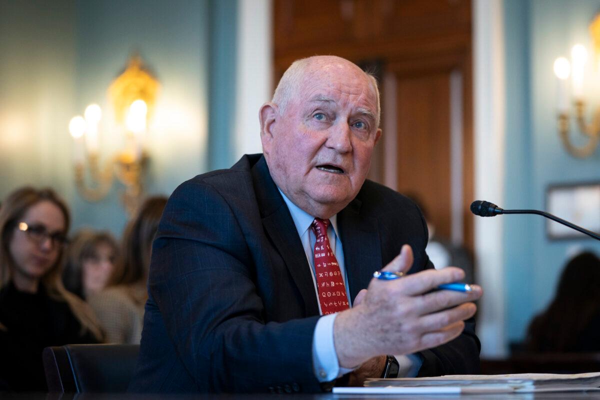 U.S. Secretary of Agriculture Sonny Perdue testifies during a House Agriculture Committee hearing in the Longworth House Office Building in Washington on March 4, 2020. (Drew Angerer/Getty Images)