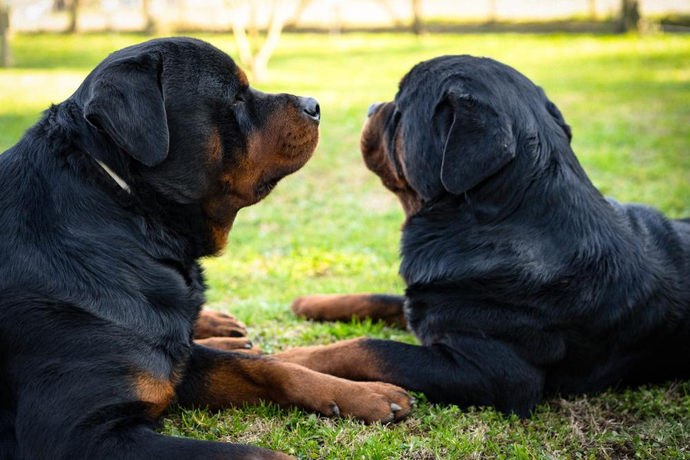 Illustration - Shutterstock | <a href="https://www.shutterstock.com/image-photo/two-cute-rottweilers-lying-outdoors-watching-1317536537">GingerMary</a>