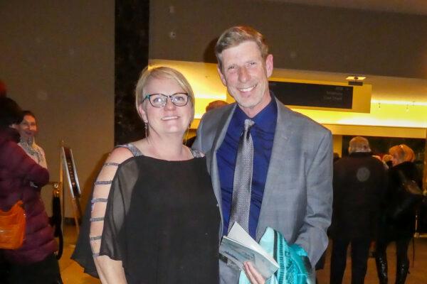 Business owner Mark Gillett (L) and his wife Pearl attended Shen Yun Performing Arts at Calgary’s Southern Alberta Royal Jubilee Hall, on March 10, 2020. (Gary Bai/The Epoch Times)