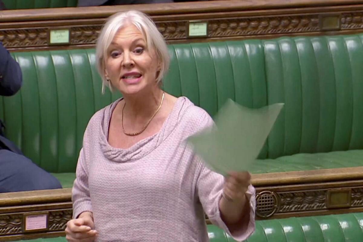Nadine Dorries speaks in the House of Commons, in London, on April 3, 2019, in this screen grab taken from video. (Reuters TV via Reuters)