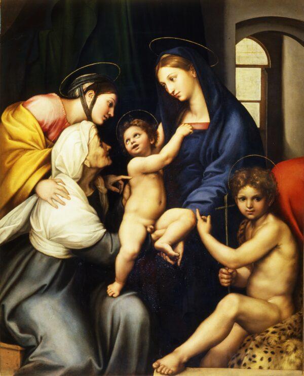 “Madonna dell’Impannata,” 1511, by Raphael. Oil on panel. Palatine Gallery at the Uffizi Galleries, in Florence, Italy. (Cabinet of the Uffizi Galleries/Courtesy of the Ministry of Heritage and Cultural Activities and Tourism)