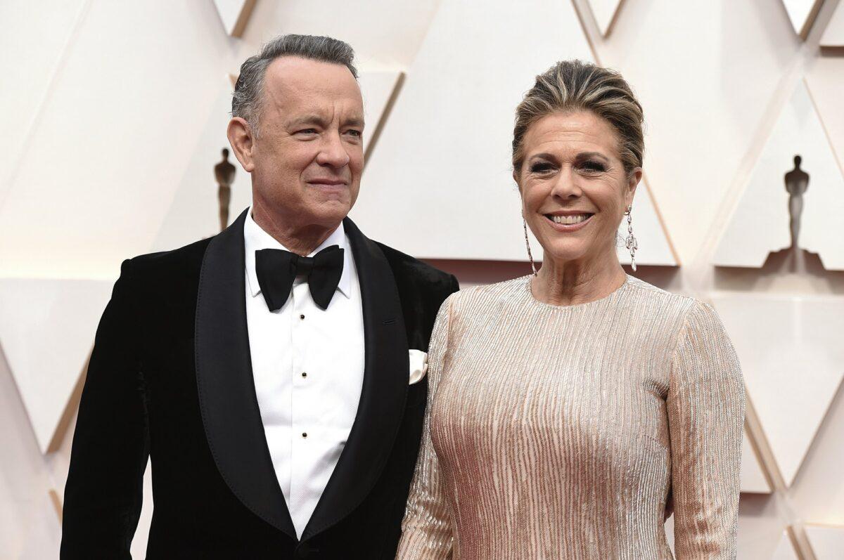 Tom Hanks, left, and Rita Wilson arrive at the Oscars at the Dolby Theatre in Los Angeles on Feb. 9, 2020. (Jordan Strauss/Invision/AP)
